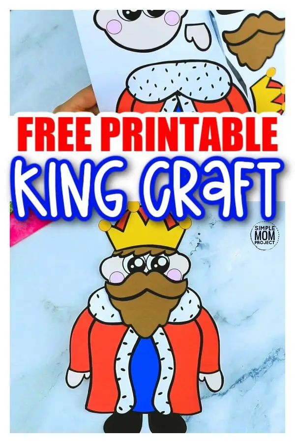 Free Printable Cut and Paste King Craft Template for Kids, preschoolers and toddler