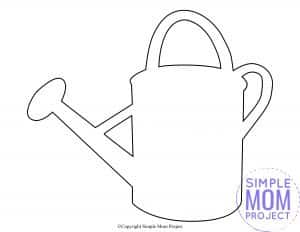 Free Printable Spring and Summer Watering Bucket Pail template silhouette for kids preschoolers and toddlers