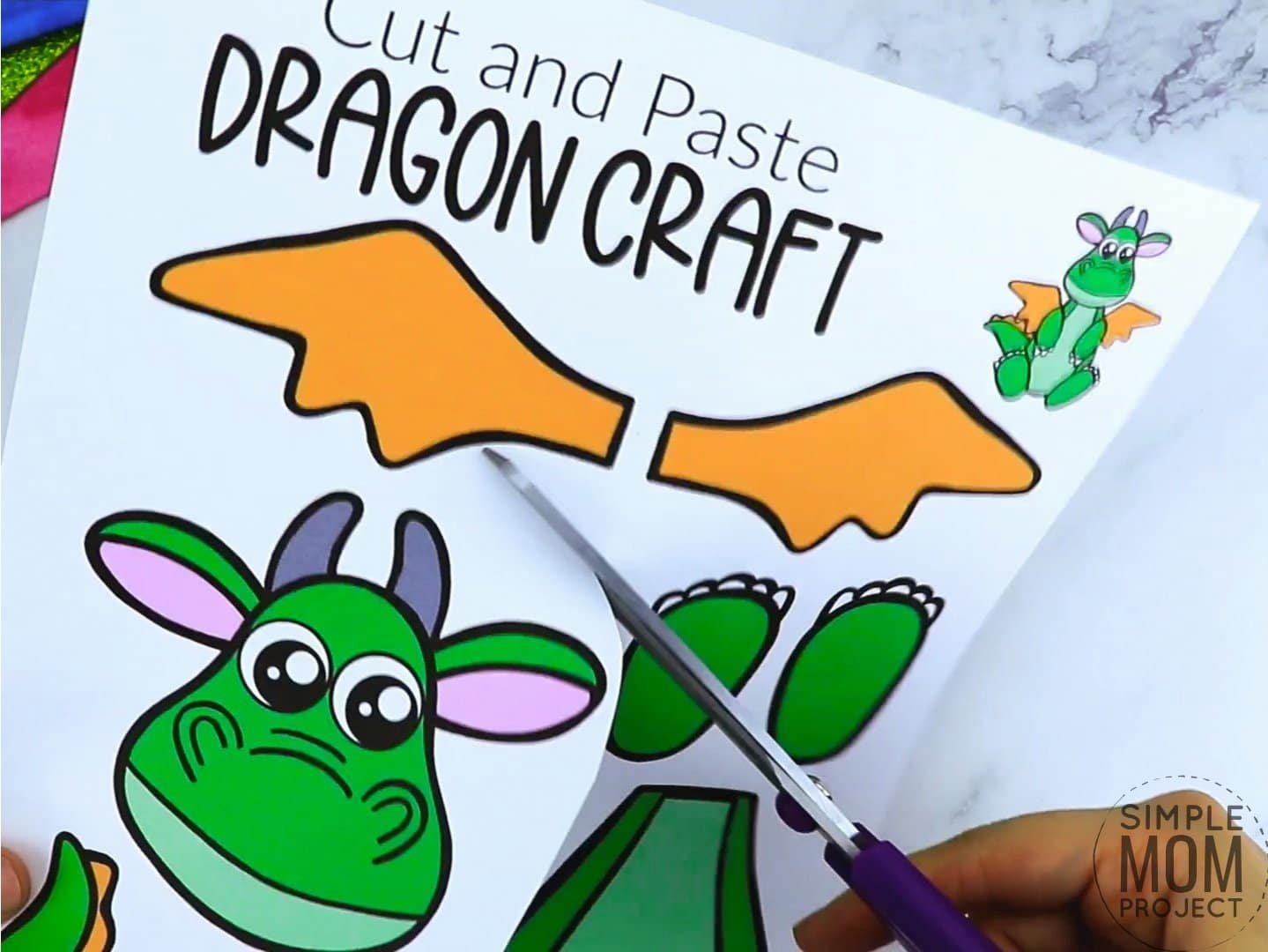 Free printable dragon coloring page template for kids, preschoolers and kindergartners