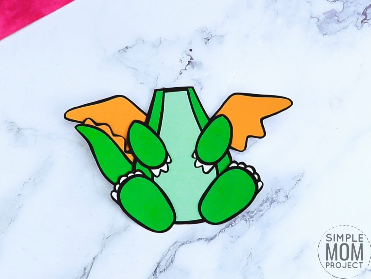 Free printable dragon coloring page template for kids, preschoolers and kindergartners