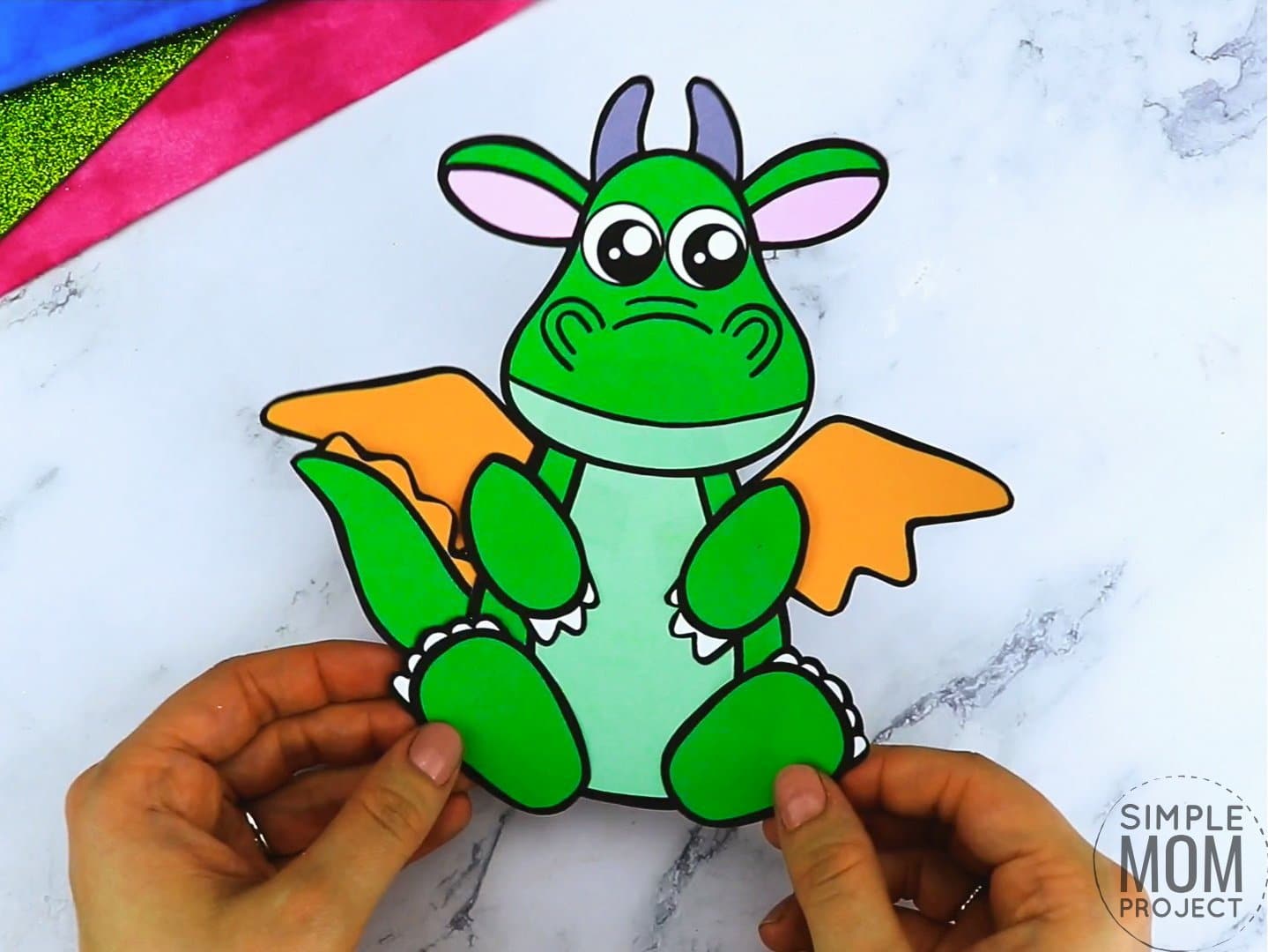 Free printable dragon coloring page template for kids, preschoolers and kindergartners
