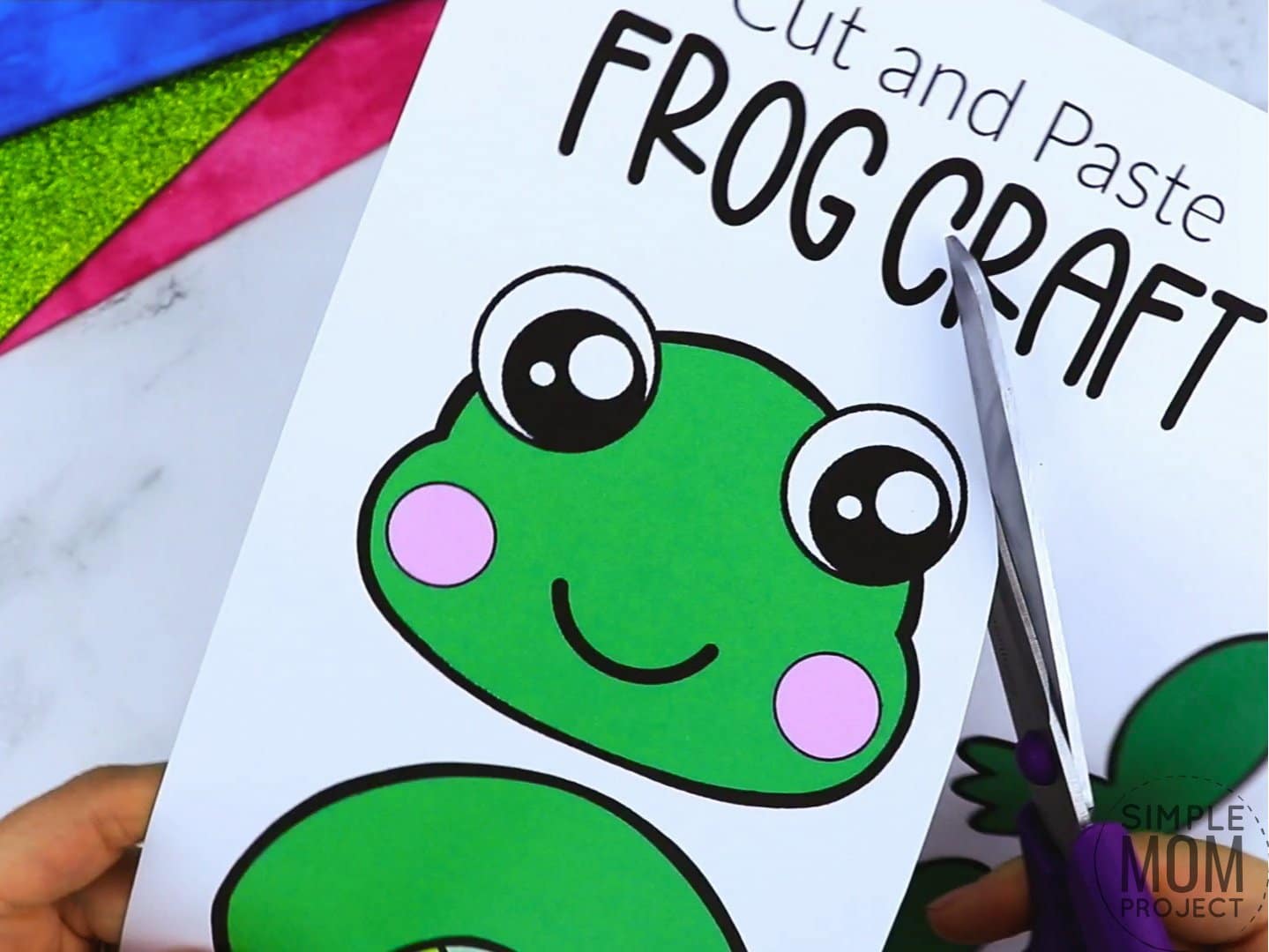 Free printable frog coloring page template for kids, preschoolers and kindergartners