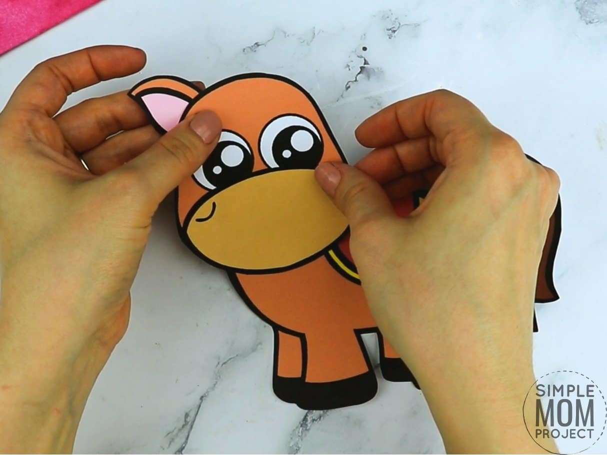 Free printable horse coloring page template for kids, preschoolers and kindergartners