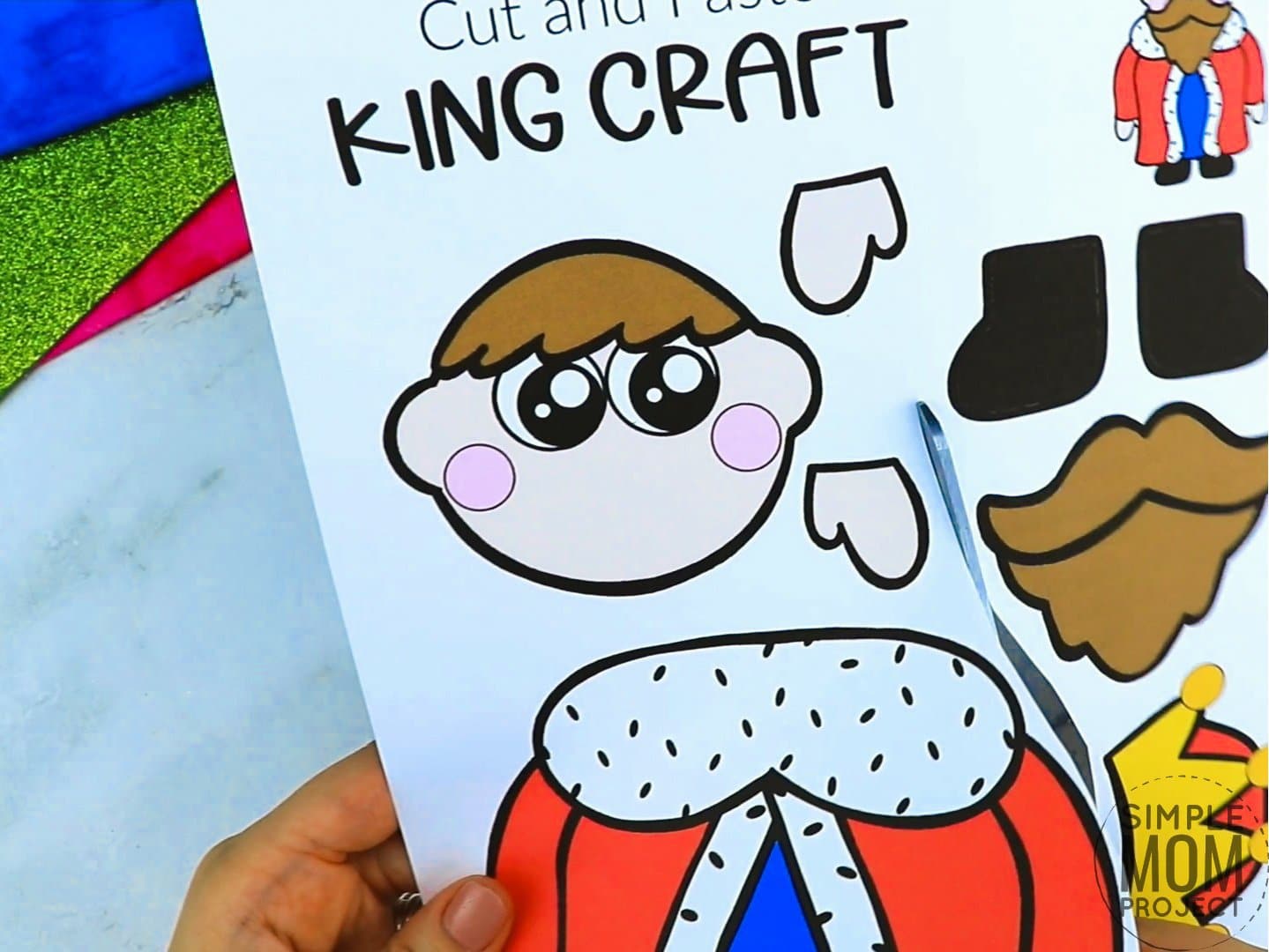 Free printable royal king coloring page template for kids, preschoolers and kindergartners