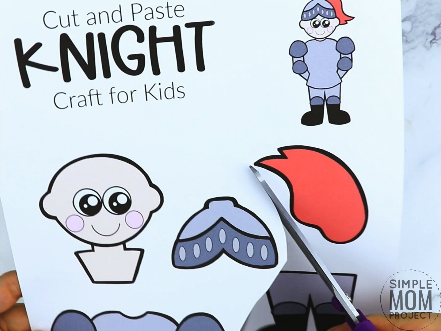Free printable royal knight page template for kids, preschoolers and kindergartners