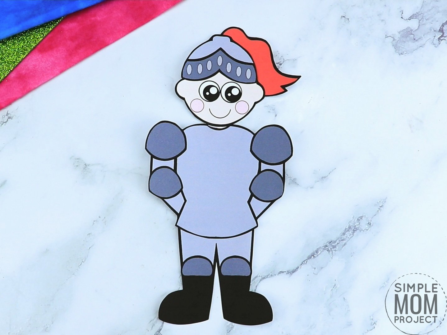 Free printable royal knight page template for kids, preschoolers and kindergartners