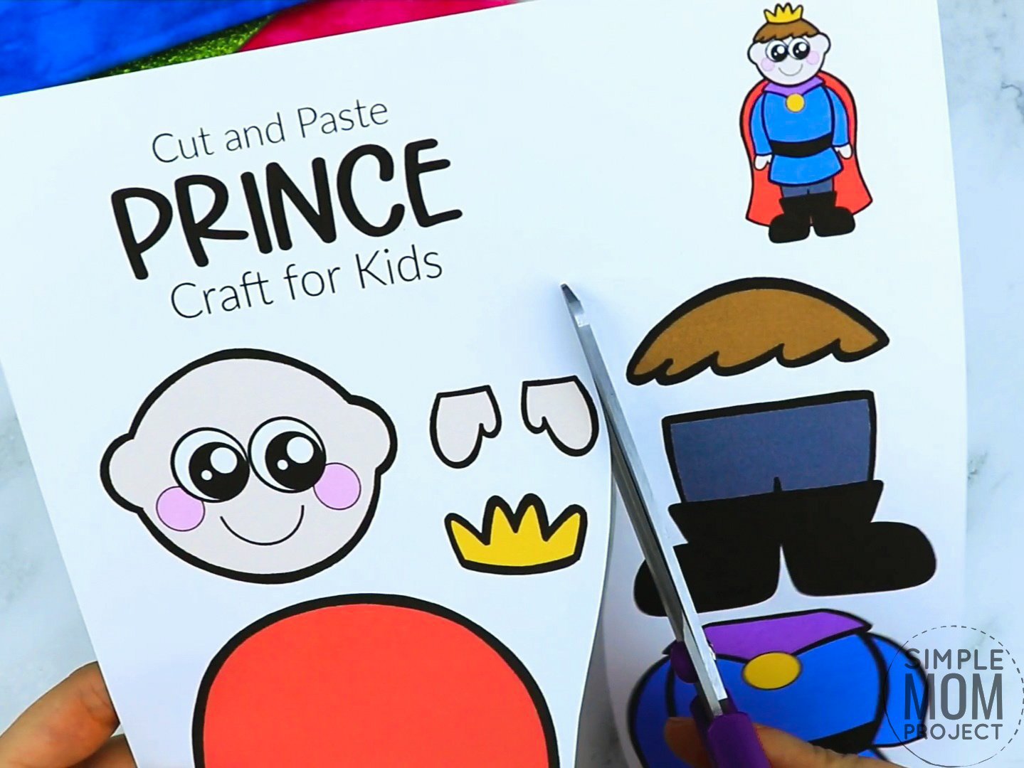 Free printable royal prince page template for kids, preschoolers and kindergartners