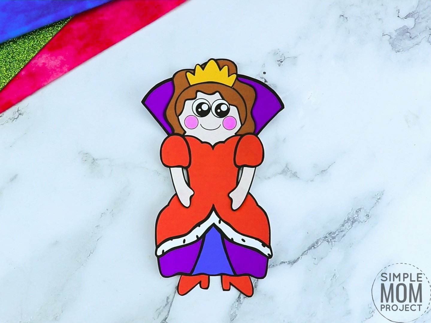 Free printable royal queen page template for kids, preschoolers and kindergartners