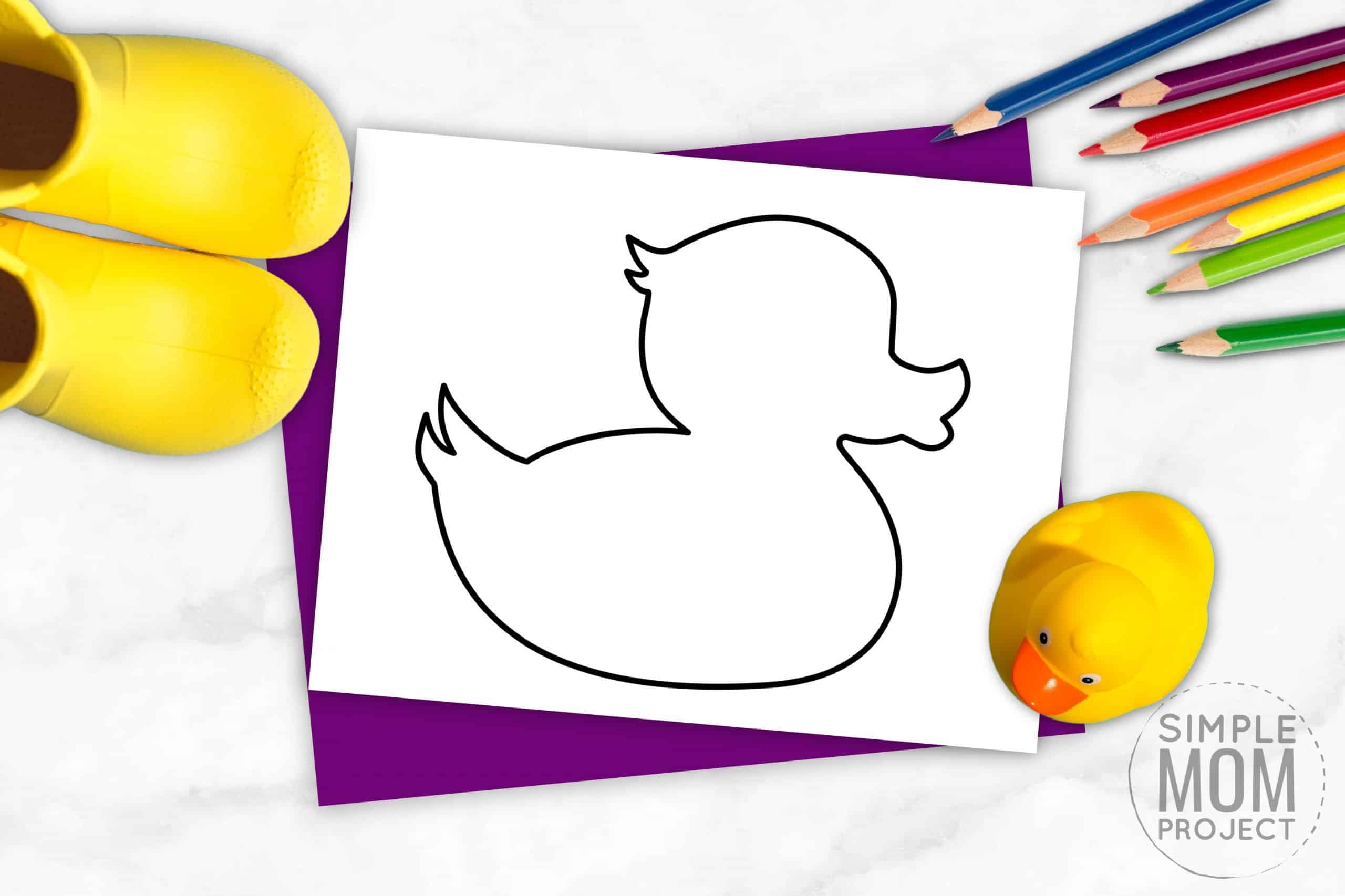 Free Printable Spring and Summer duck template silhouette for kids preschoolers and toddlers