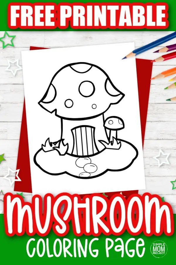 Free Printable Mushroom Coloring Page for kids preschoolers and toddlers 1