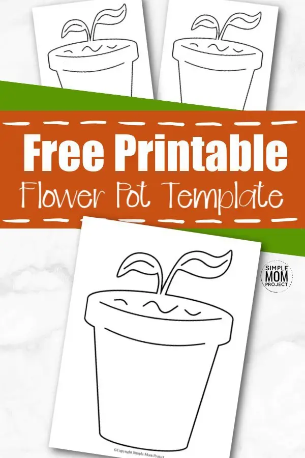 Flowers are a staple of spring. Click and download this simple flower pot template. You can turn it into a cute get well soon card or even a fun housewarming invitation. The blank design makes this flower pot outline the perfect outline for any spring day craft. #flowerpottemplate #springtemplates #SimpleMomProject