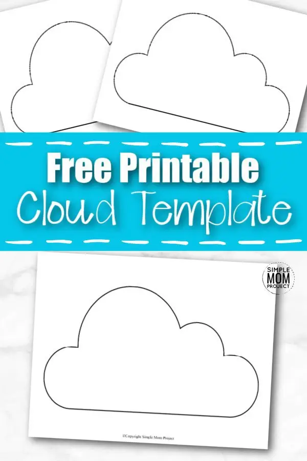 Click now and download this printable cut out cartoon cloud template. The blank design is perfect when making beautiful rainbows. Do you have a dream about making the perfect baby shower invitation? This free cloud template is the perfect printable design. Color it blue or leave it paper white. The choice is all yours! You can even teach your preschoolers the letter C with this simple cloud template! #cloudtemplate #Springtemplates #SimpleMomProject