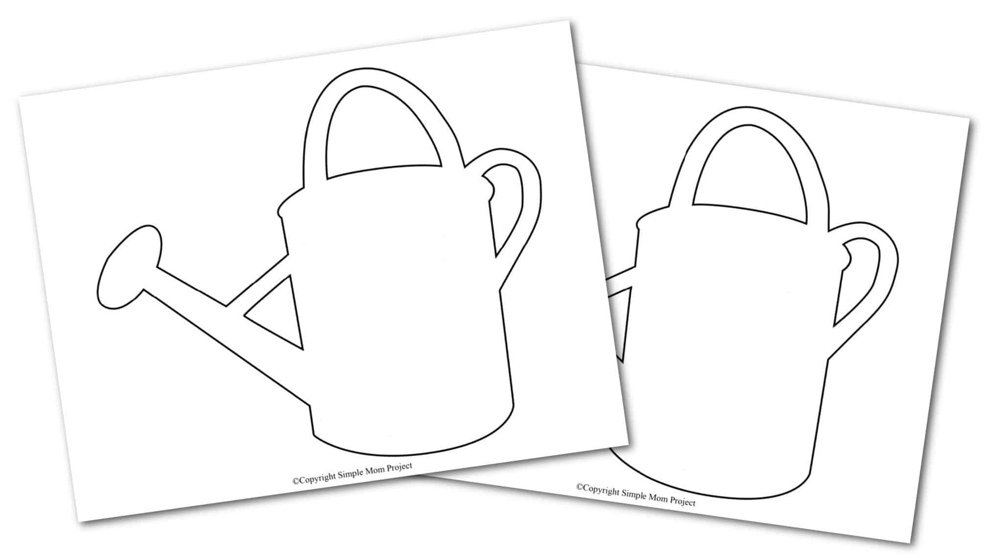 Free Printable Spring and Summer Watering Bucket Pail template silhouette for kids preschoolers and toddlers