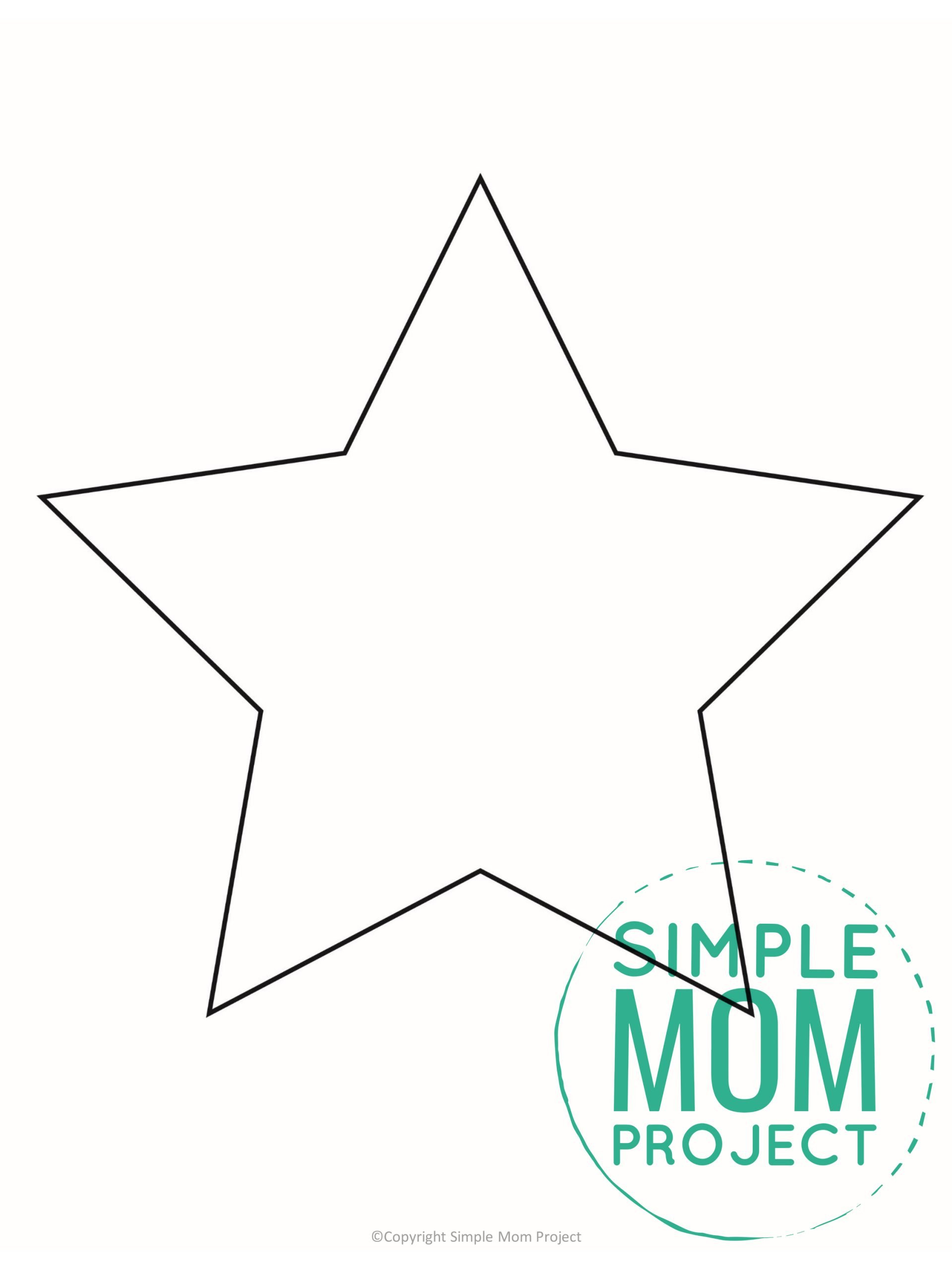Free printable star template for kids, preschoolers, and toddlers