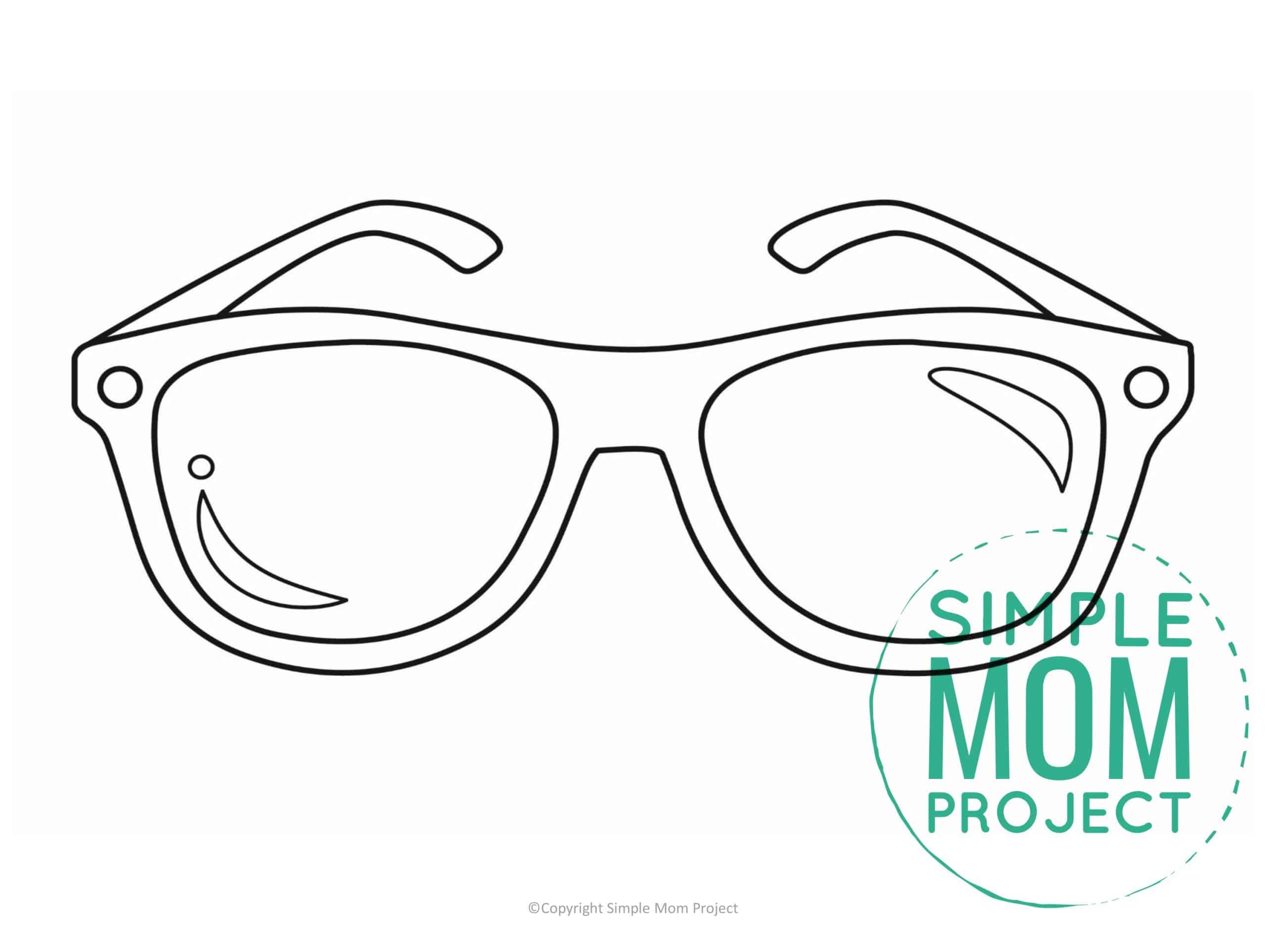 Free printable sunglasses template for kids, preschoolers, and toddlers