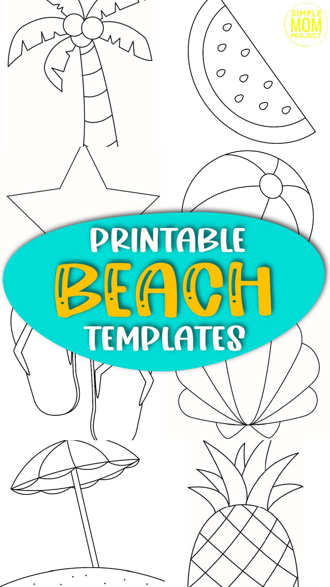 Printable Beach and Summer Templates for Kids preschoolers and toddlers