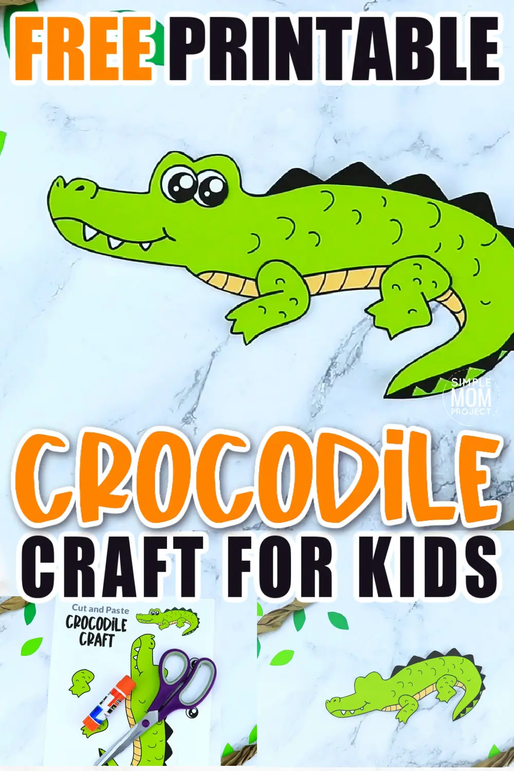 Are your kids into easy peasy crocodile crafts? Then they will absolutely love this printable cut out crocodile template! With the step by step tutorial, you can glue this crocodile craft together in no time. Kids of all ages will love making him! Click and download the free printable crocodile template now!