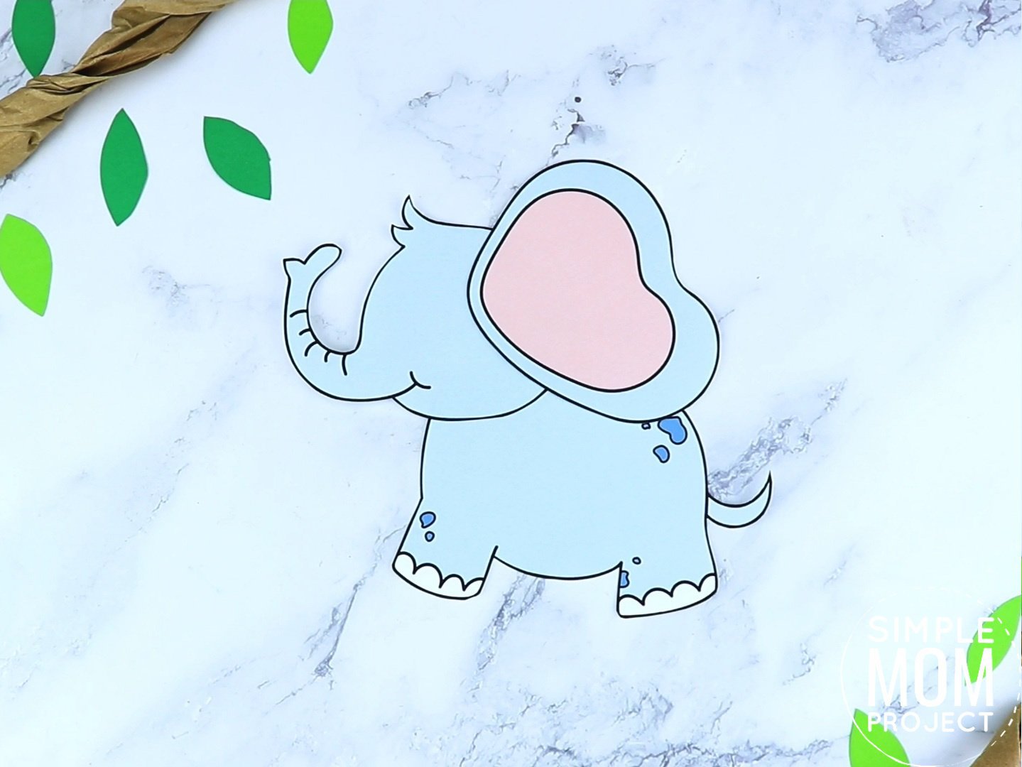 Free Printable Elephant Craft for preschoolers, toddlers and kindergartners