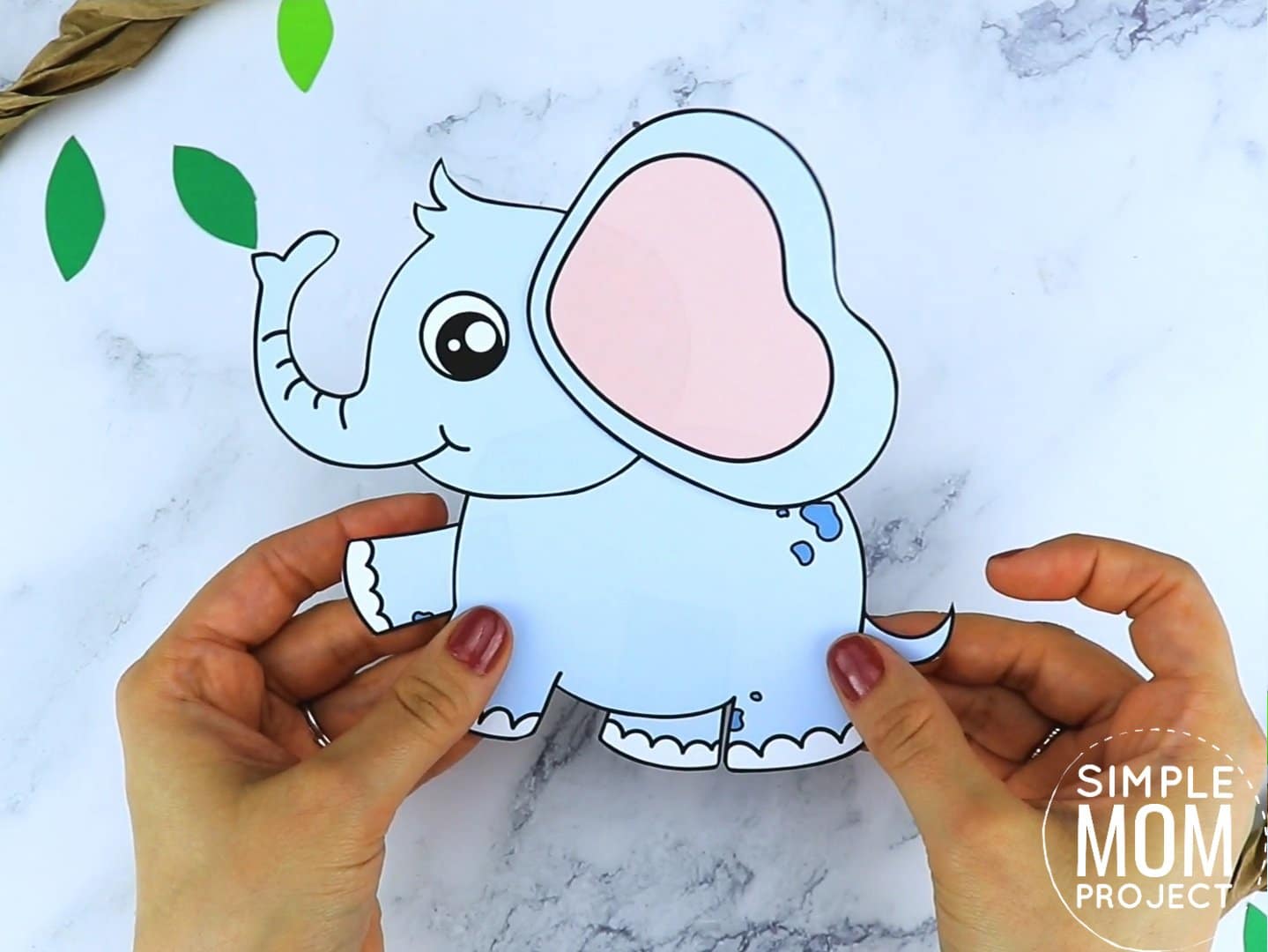 Free Printable Elephant Craft for preschoolers, toddlers and kindergartners
