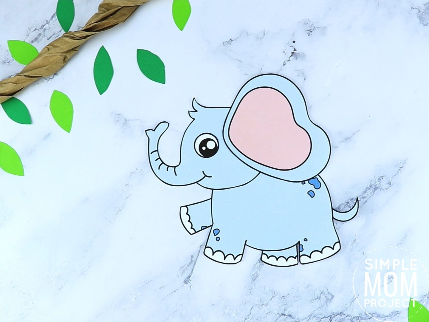 Free Printable Elephant Craft for preschoolers, toddlers and kindergartners