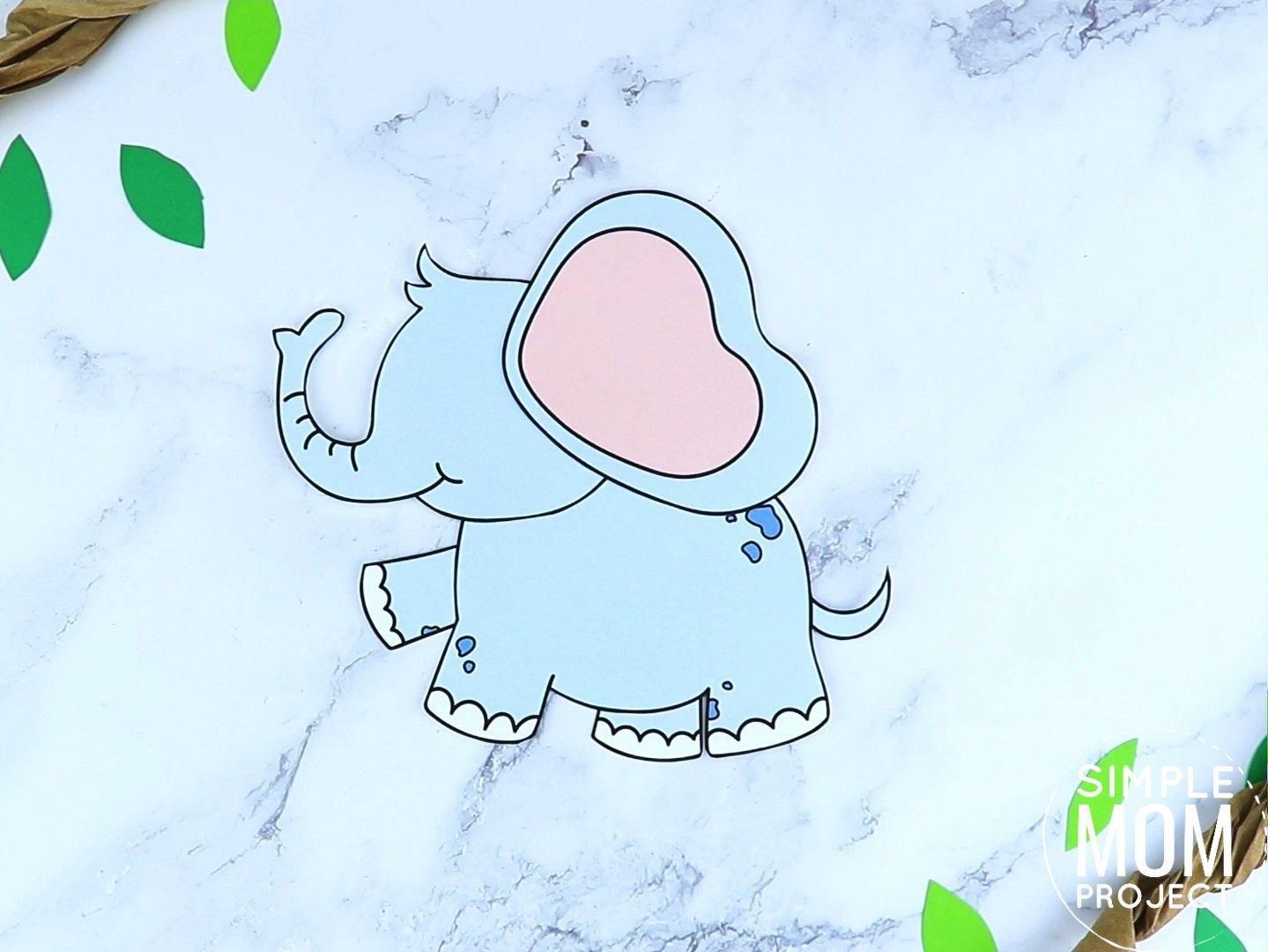 Free Printable Elephant Craft for preschoolers, toddlers and kindergartners