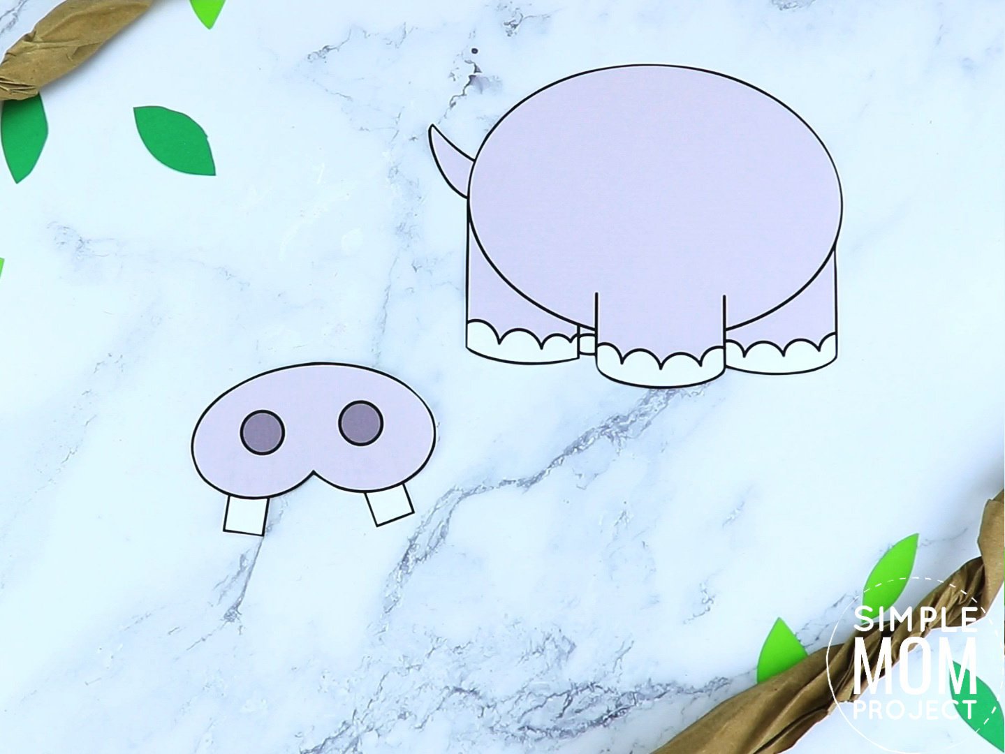 Free Printable Hippo Craft for preschoolers, toddlers and kindergartners