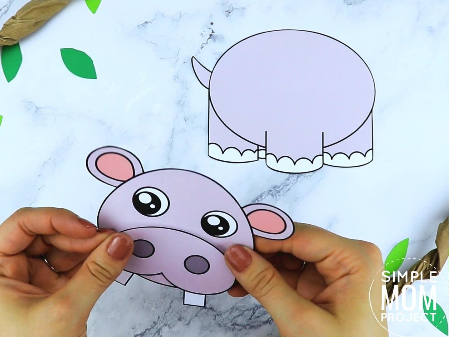 Free Printable Hippo Craft for preschoolers, toddlers and kindergartners
