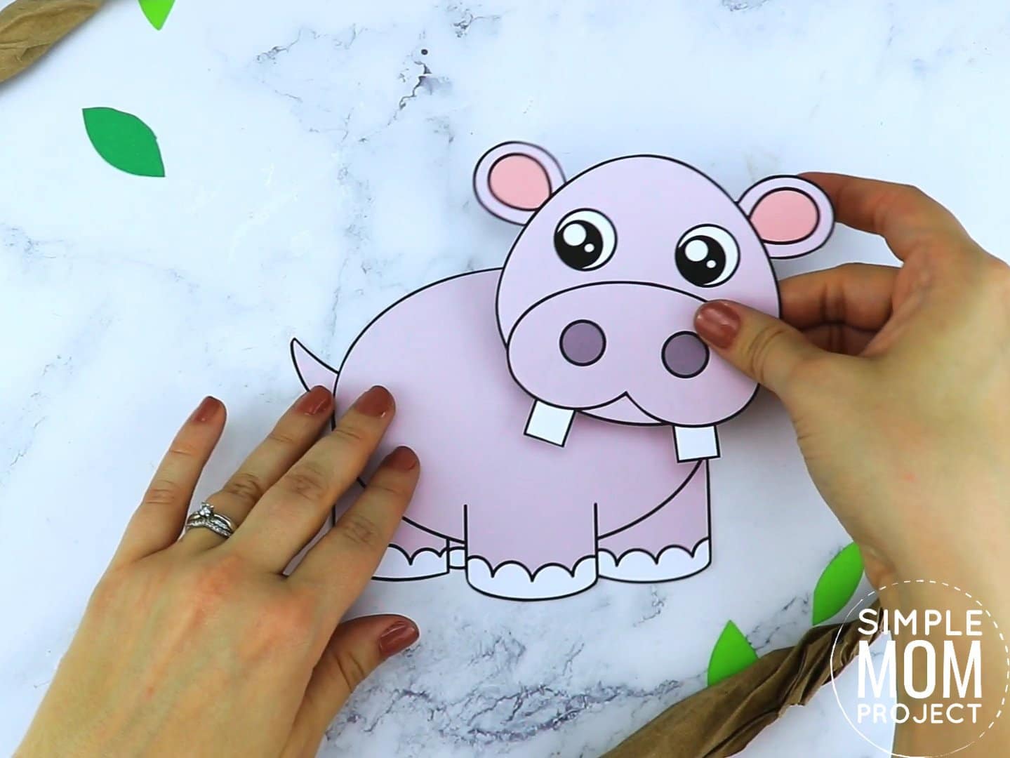 Free Printable Hippo Craft for preschoolers, toddlers and kindergartners