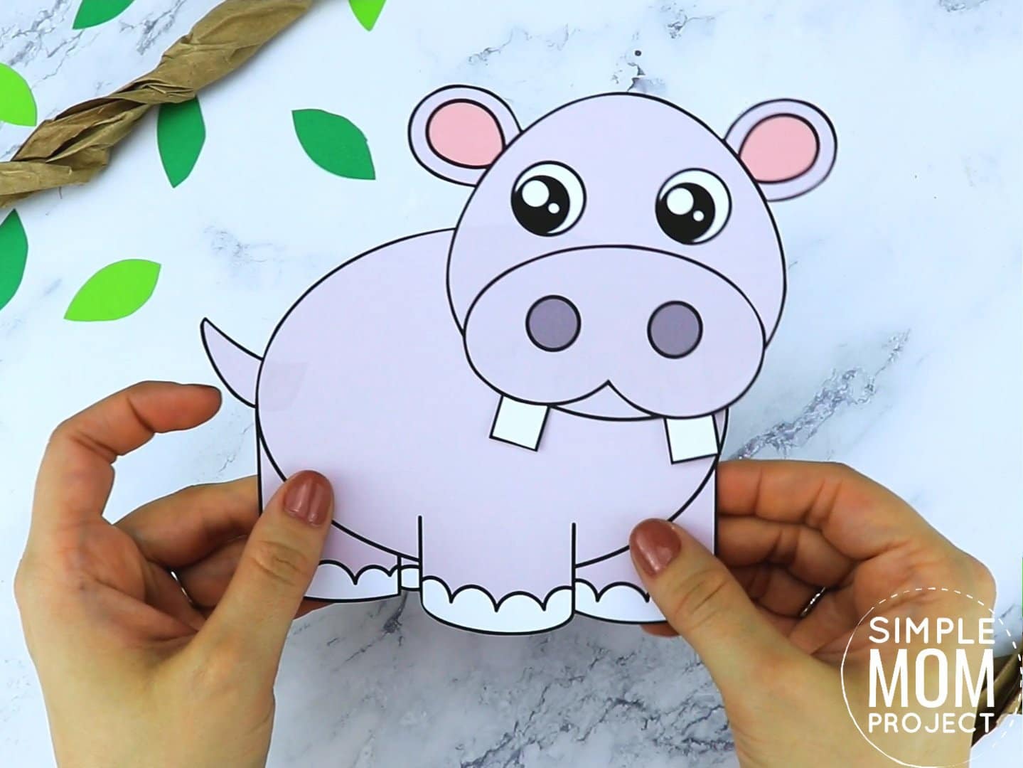 Free Printable Hippo Craft for preschoolers, toddlers and kindergartners