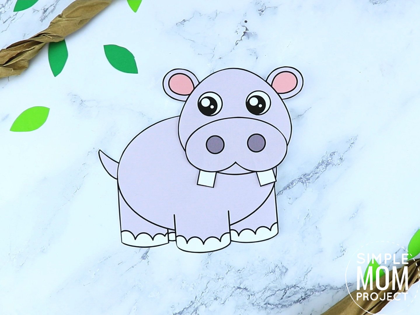 Free Printable Hippo Craft for preschoolers, toddlers and kindergartners