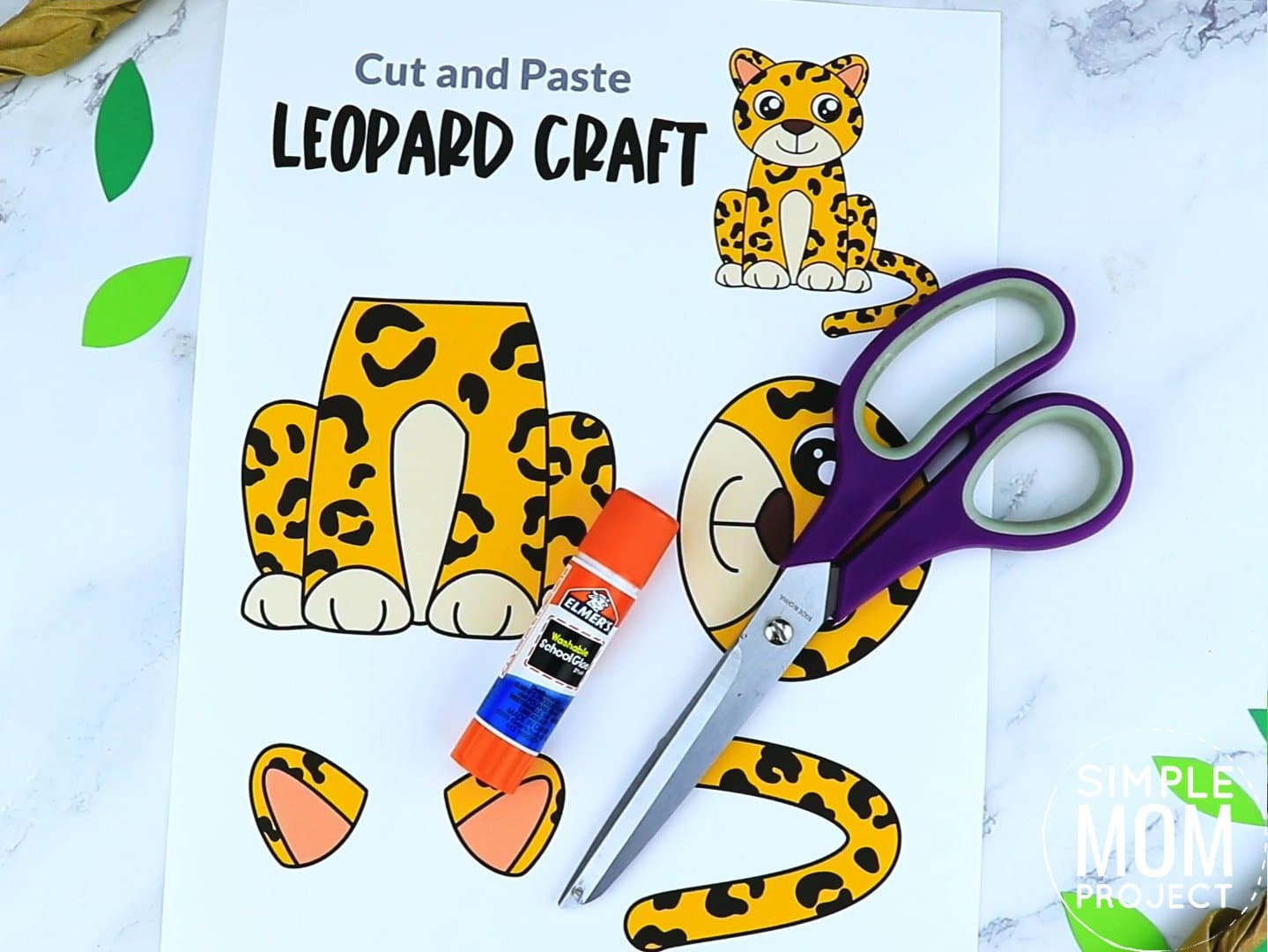 Free Printable Leopard Craft for preschoolers, toddlers and kindergartners