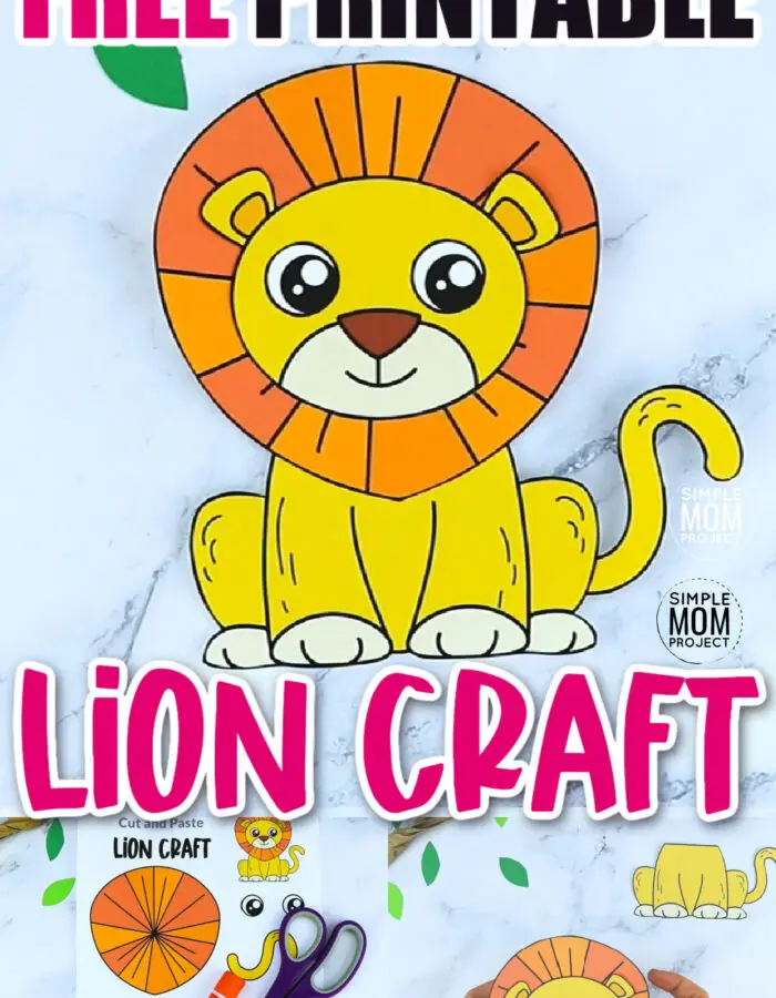 Are you looking for a fun and easy way to teach the letter L to your preschool, kindergarten or even toddler age kids? Use this fun lion craft to do it! It is perfect for cutting practice while you watch Daniel the Lion too! This diy lion craft template can also be glued to a paper plate or paper bag and turned into a fun art puppet.