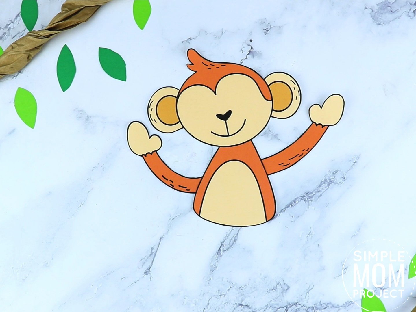 Free Printable Monkey Craft for preschoolers, toddlers and kindergartners
