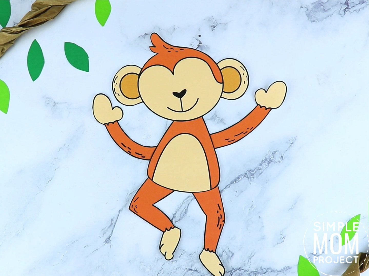 Free Printable Monkey Craft for preschoolers, toddlers and kindergartners