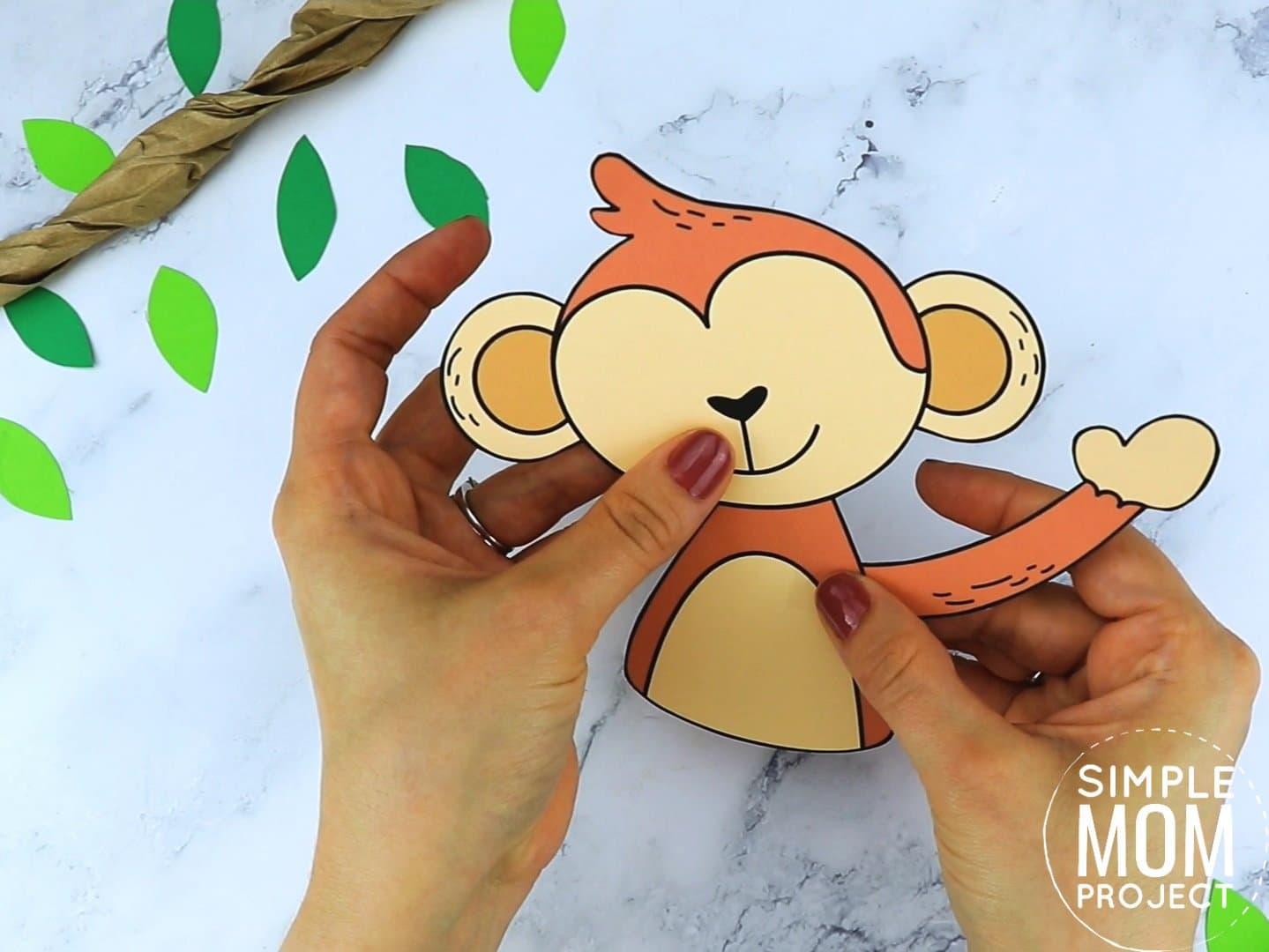 Free Printable Monkey Craft for preschoolers, toddlers and kindergartners