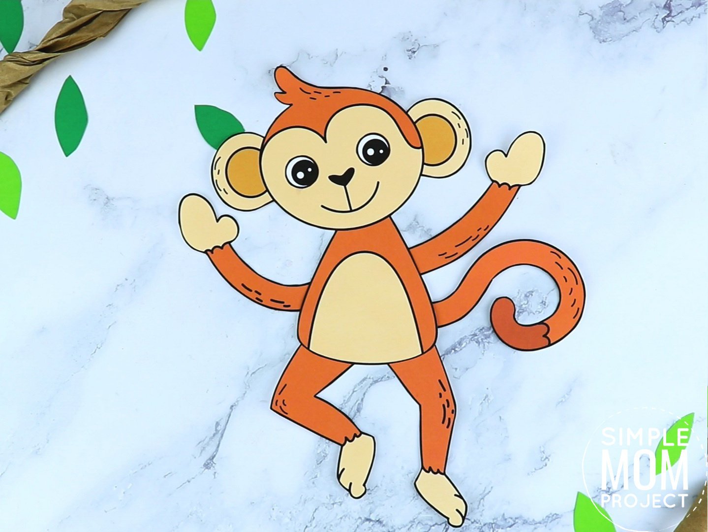 Free Printable Monkey Craft for preschoolers, toddlers and kindergartners