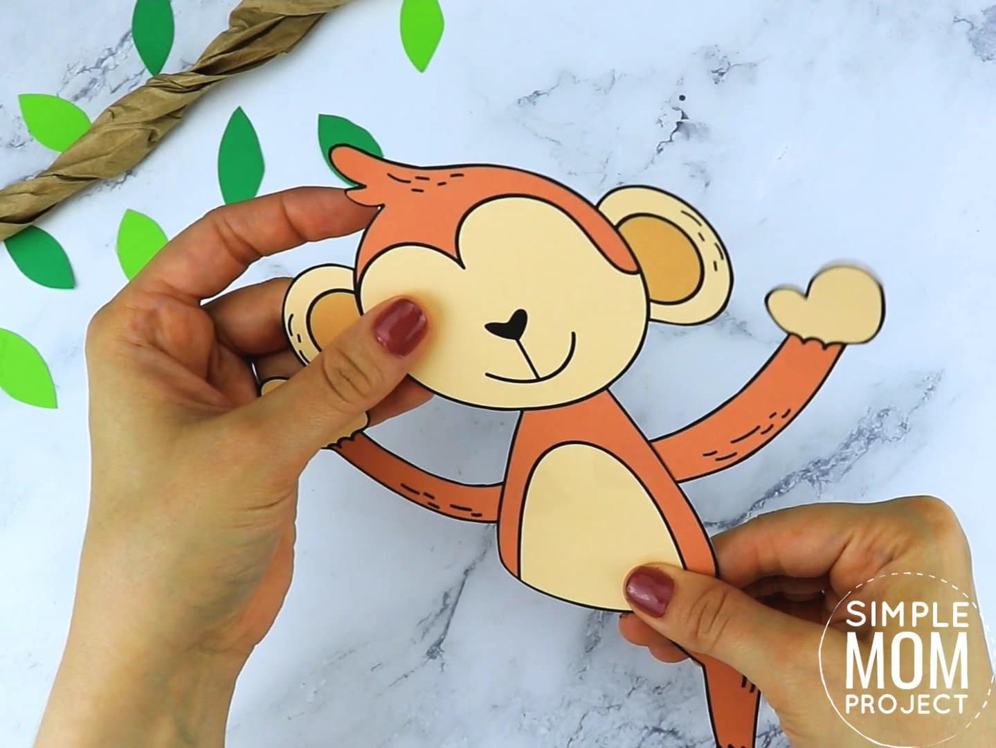 Free Printable Monkey Craft for preschoolers, toddlers and kindergartners