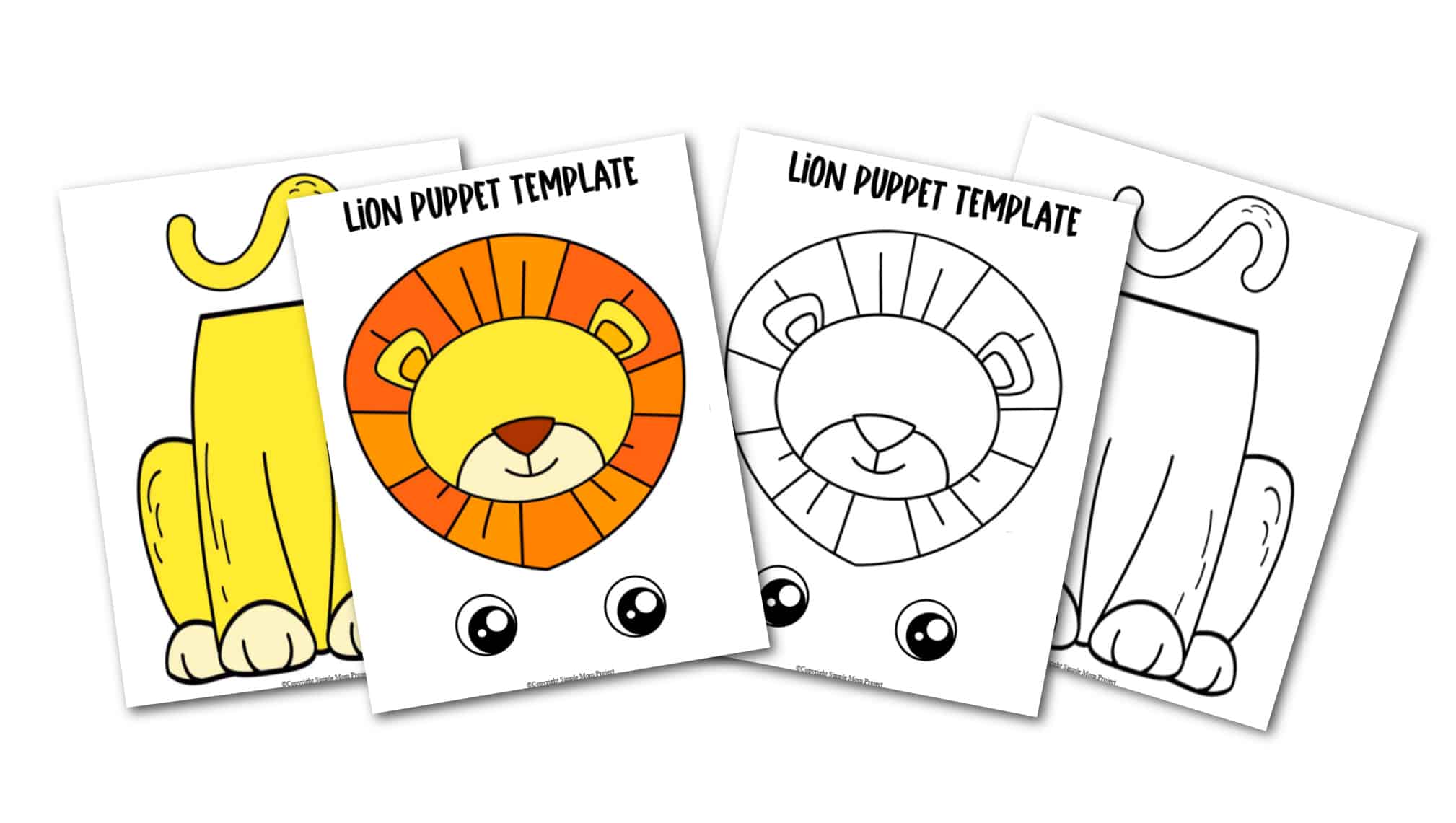 Free Printable Paper Bag Lion Puppet Craft for Kids preschoolers and toddlers