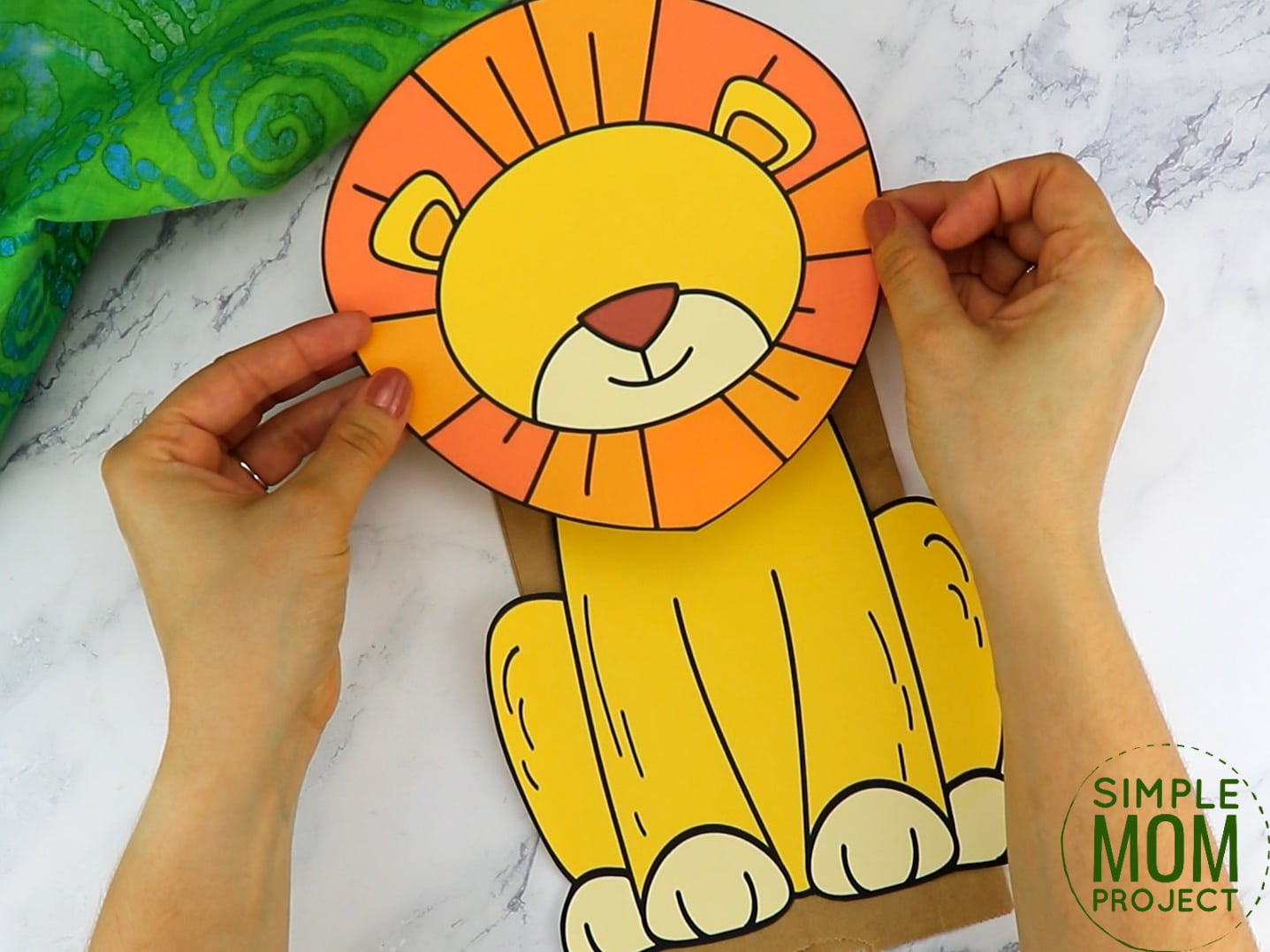 Free Printable Paper Bag Lion Puppet Craft for Kids preschoolers and toddlers