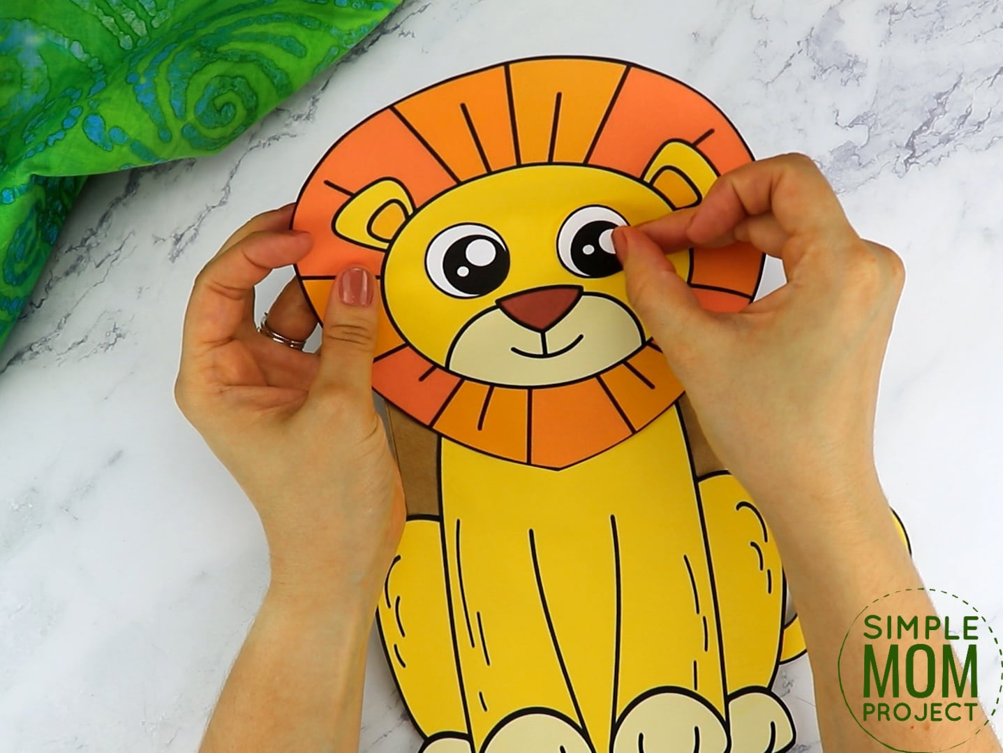 Free Printable Paper Bag Lion Puppet Craft for Kids preschoolers and toddlers