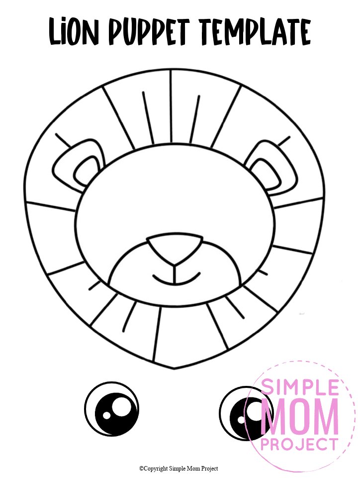 Free Printable Paper Bag Lion Puppet Craft for Kids preschoolers and toddlers
