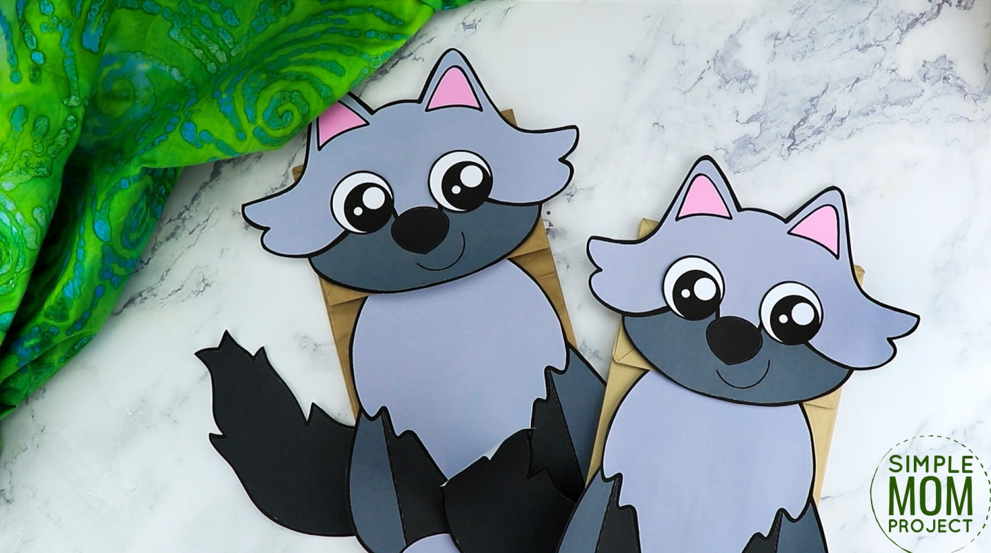 Free Printable Paper Bag Wolf Puppet Craft for Kids preschoolers and toddlers