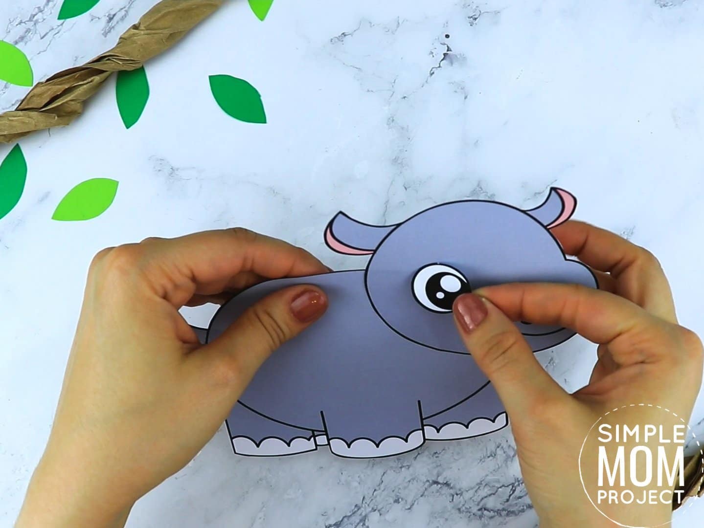 Free Printable Rhino Craft for preschoolers, toddlers and kindergartners