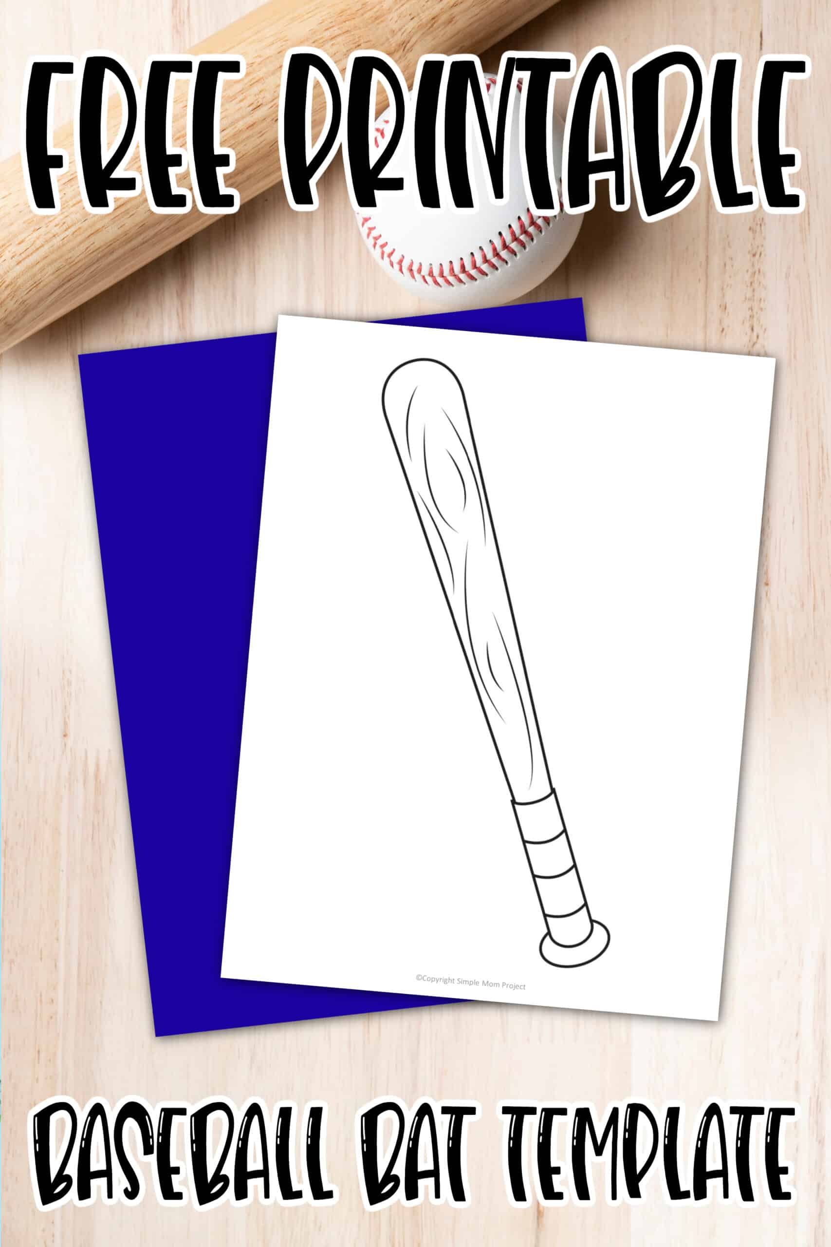 Are you looking for a free printable baseball bat cut out template? Use this one today as clipart, bat coloring pages or you can add your favorite designs in a baseball bat drawing activity. Click now to download and print the free printable baseball bat template today!