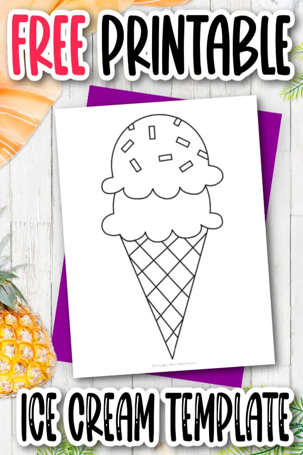 Are you looking for an easy, printable cut out outline of an ice cream template for your preschooler? This cut ice cream scoop is perfect for clip art, string art, a summer papercraft or a simple coloring page. Click now to download and print the ice cream template today!