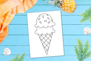 Free Printable Summer Icecream Template for Kids, preschooler and toddler
