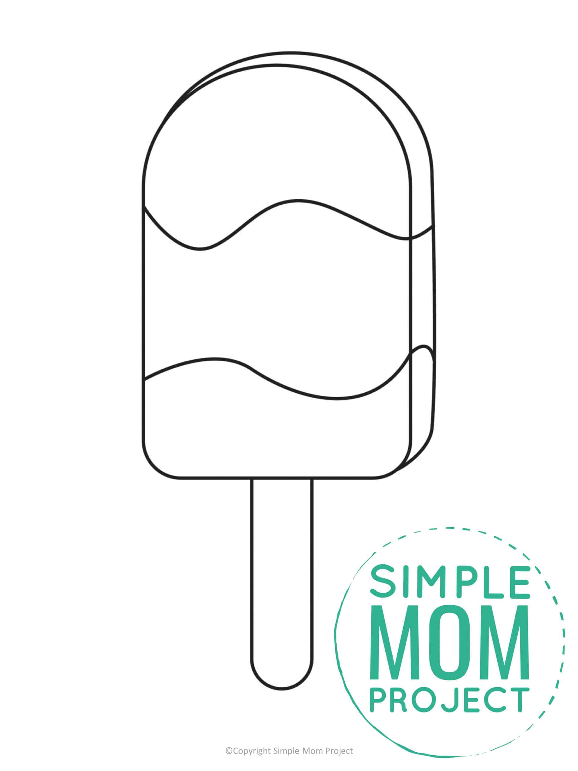 Free Printable Summer Popsicle Template for Kids, preschooler and toddler