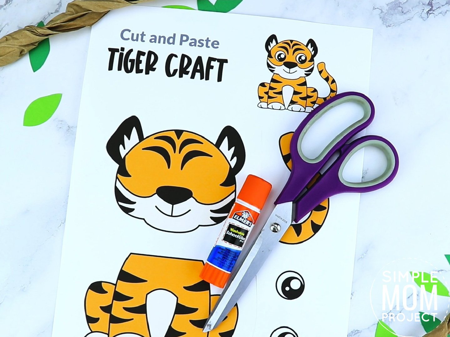 Free Printable tiger Craft for preschoolers, toddlers and kindergartners
