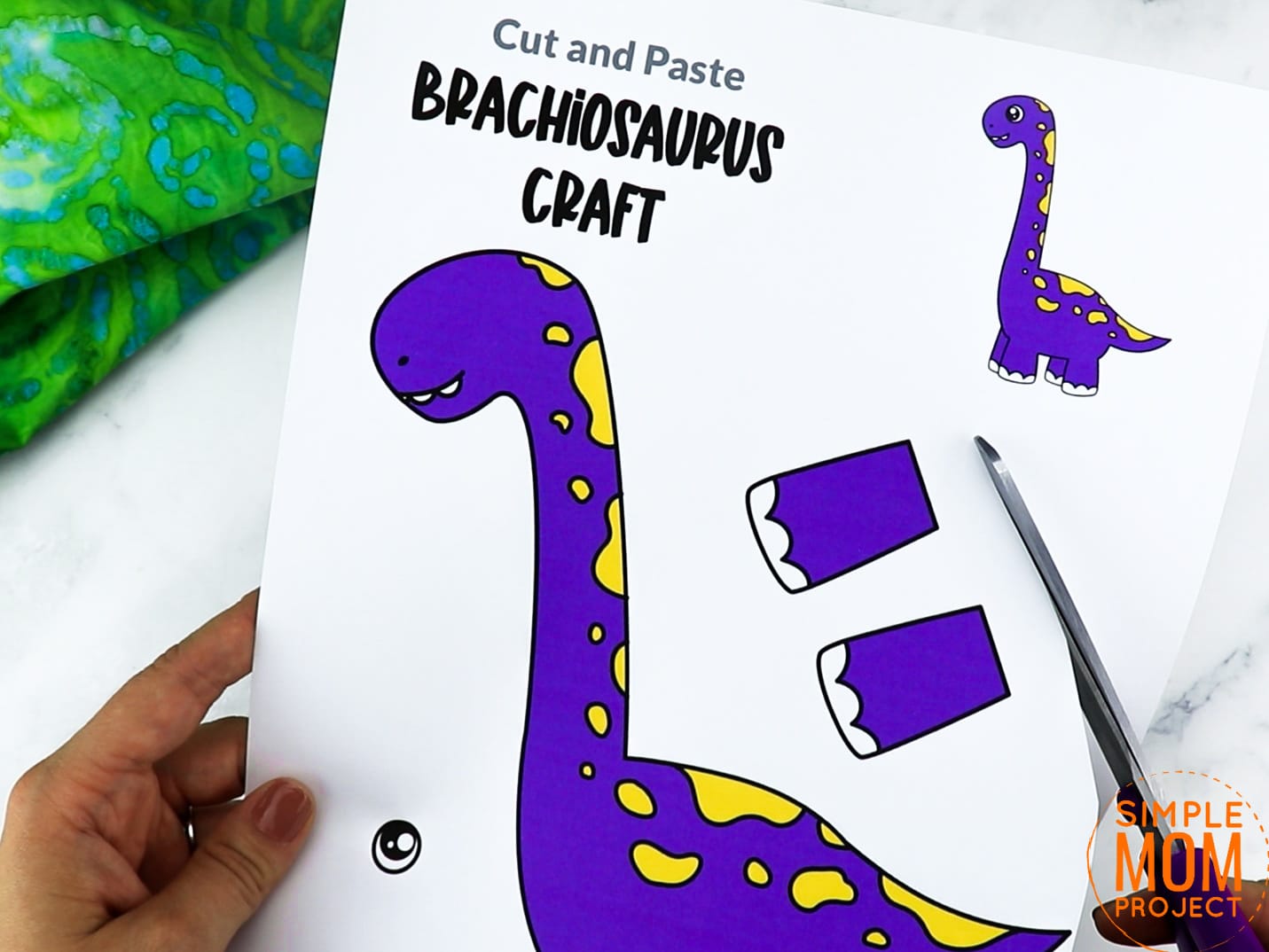 Free Printable Brachiosaurus Dinosaur Craft for Preschoolers, toddlers and kindergartners