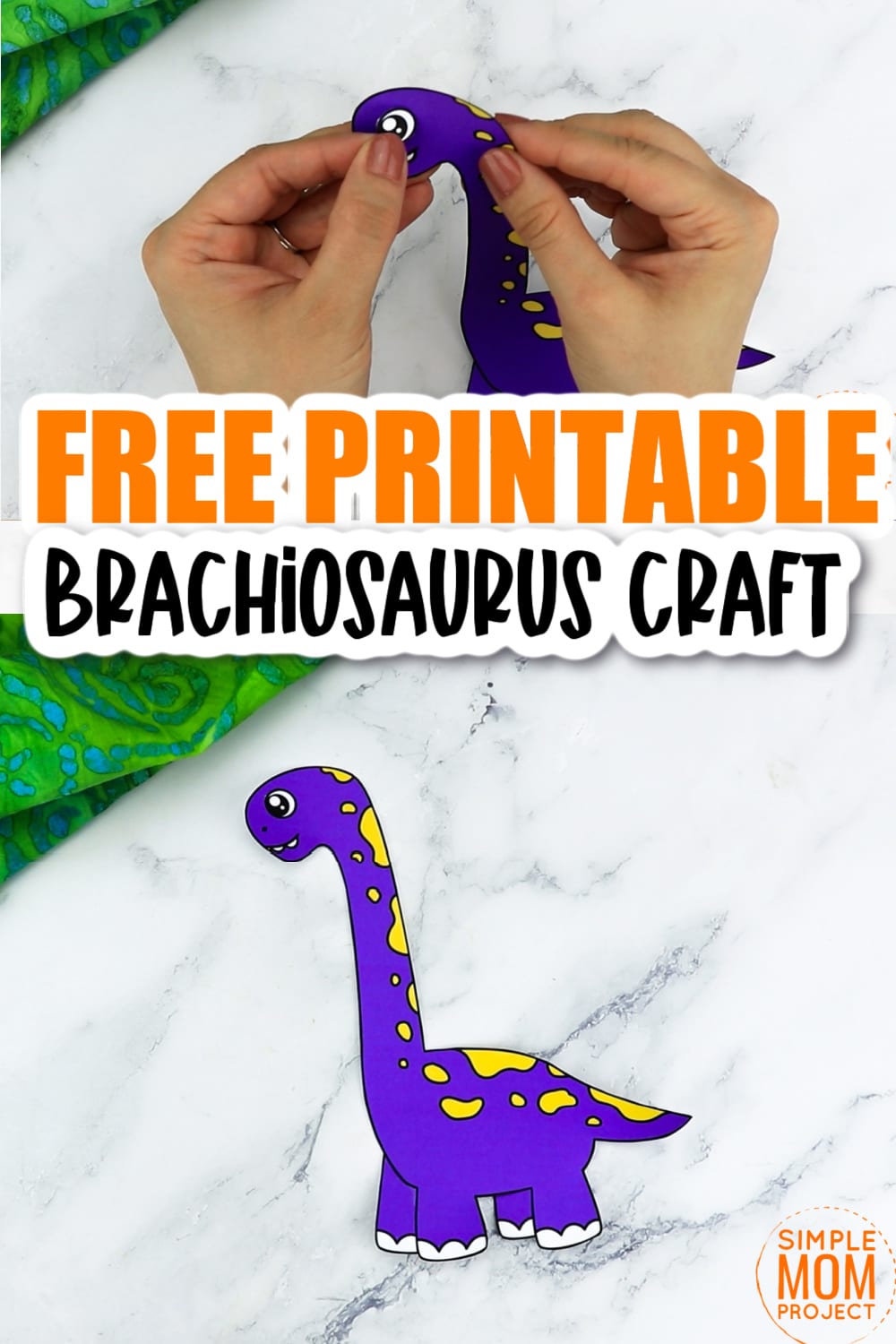 Free Printable Brachiosaurus Dinosaur Craft for Preschoolers, toddlers and kindergartners